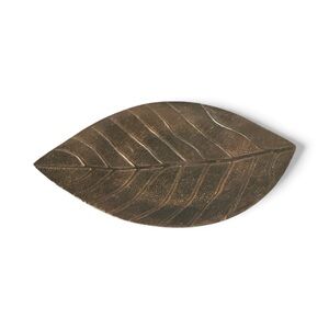 Vintage Bronze Leaf-Shaped Decorative Tray